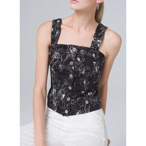 White House Black Market Printed Denim Bodice Size 6